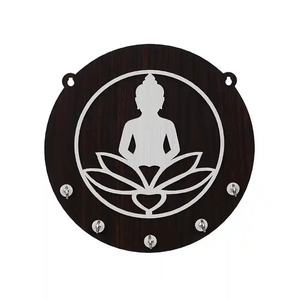Premium Sitting Gautam Buddha Wooden Key Holder for sale