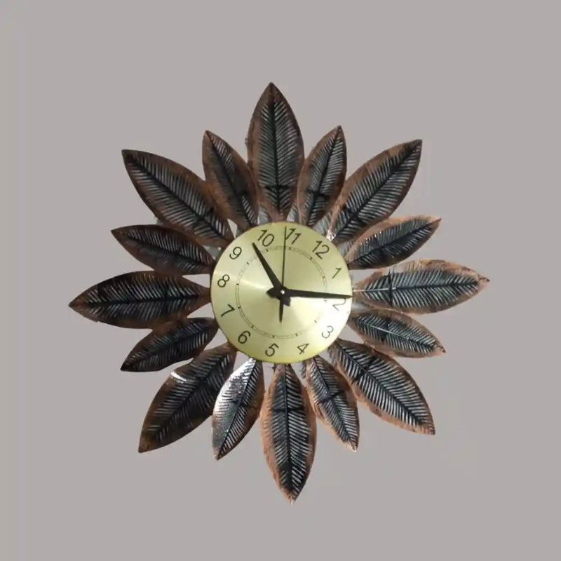 Purchase Glamorous Metallic Floral Wall Clock