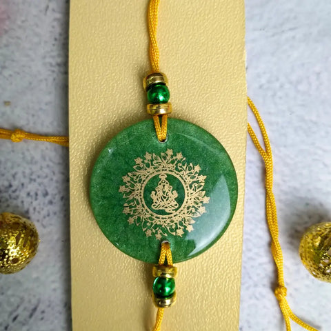 Purchase Green Resin Ganesh Ji Rakhi For Pyara Bhai