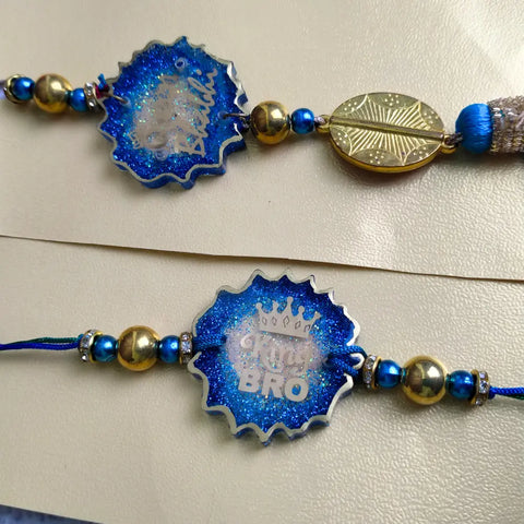 Purchase Resin Blue Bhaiya Bhabhi Rakhi