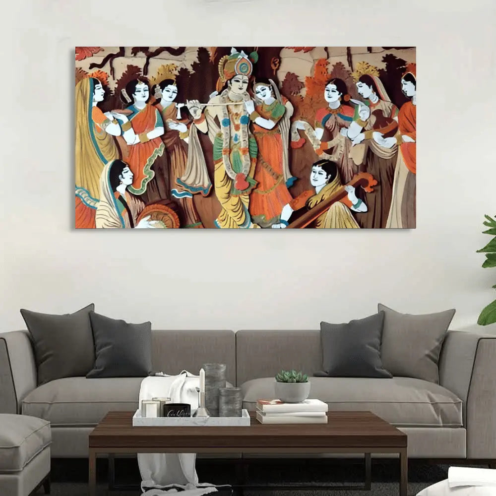 Get Radha Krishna with Bansuri painting for home decor