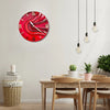 Red Resin Wall Clock For Big Bedroom 