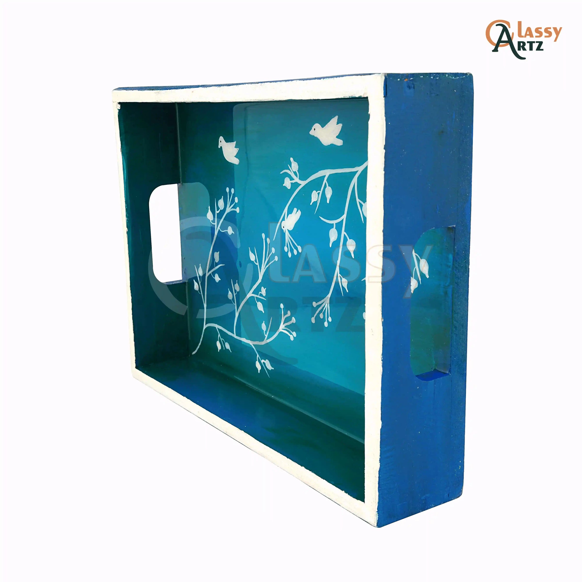 shop resin bird blue color tray