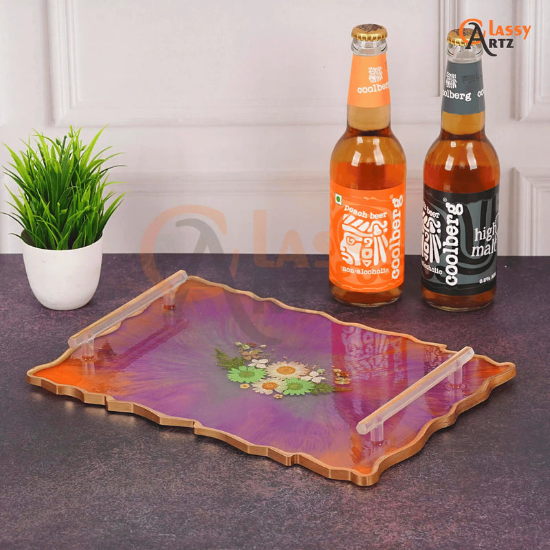 resin floral veins effect tray for sale
