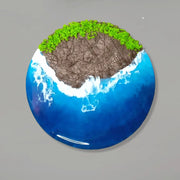 Resin Mini Coaster/ Blue Brown Ocean Mini Iceland Fridge Magnet / Coaster for Home, Kitchen, Party, Decoration (set of 4)