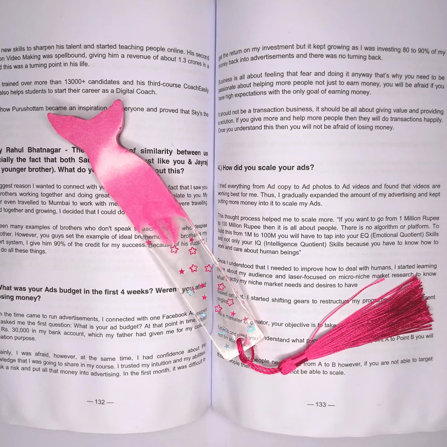 Resin Sparkling Pink Glitter bookmarks for sale