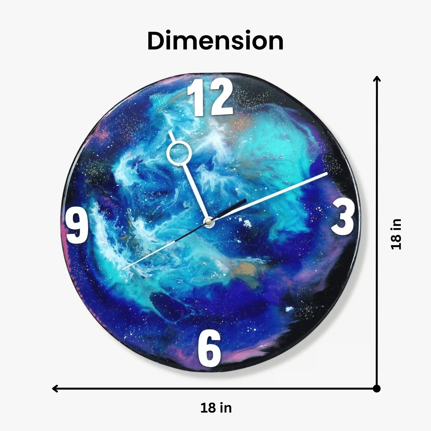 resin-wall-clock-black-blue-galaxy-effect