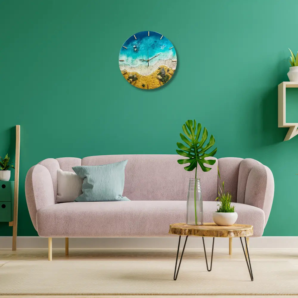 Resin Wall Clock For Flats Living Room Designing