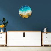 Beach View Epoxy Resin Wall Clock