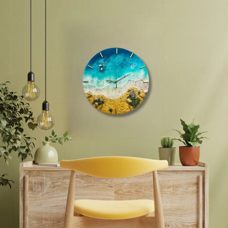 Resin Wall Clock For Living Room Interior