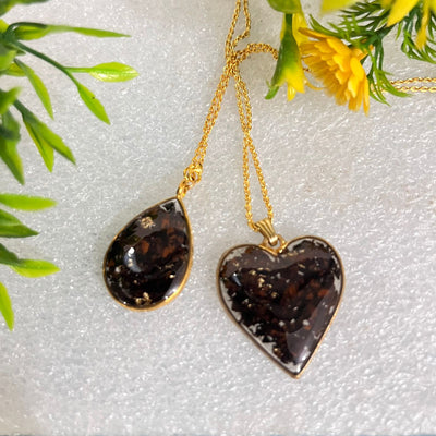 Rose Preservation Pendant Set, Heart and Teardrop Combo