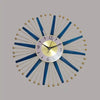 Sale-Modern 3D Star Blue And Gold Metal Wall Clock