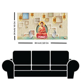Shop Serene Buddha sitting on a lotus with swans canvas painting