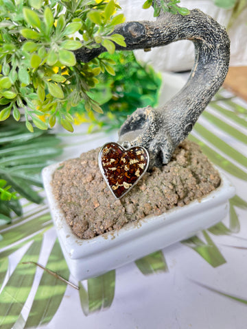 Resin 3set of pendent Round Real Silver Pendent , Heart Dom shape pendent , Heart Shape pendent Flowers Preservation