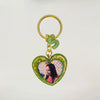 Shop Handmade Heart-shaped green Resin keychains With photo Perfect for Wife