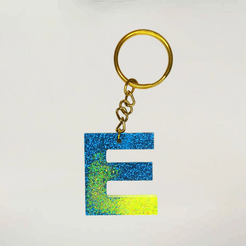 Colorful resin keychain with E initials For Woman Online