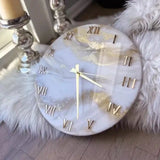 Shop Creative Golden Waves With Marble Effect Resin Wall Clock