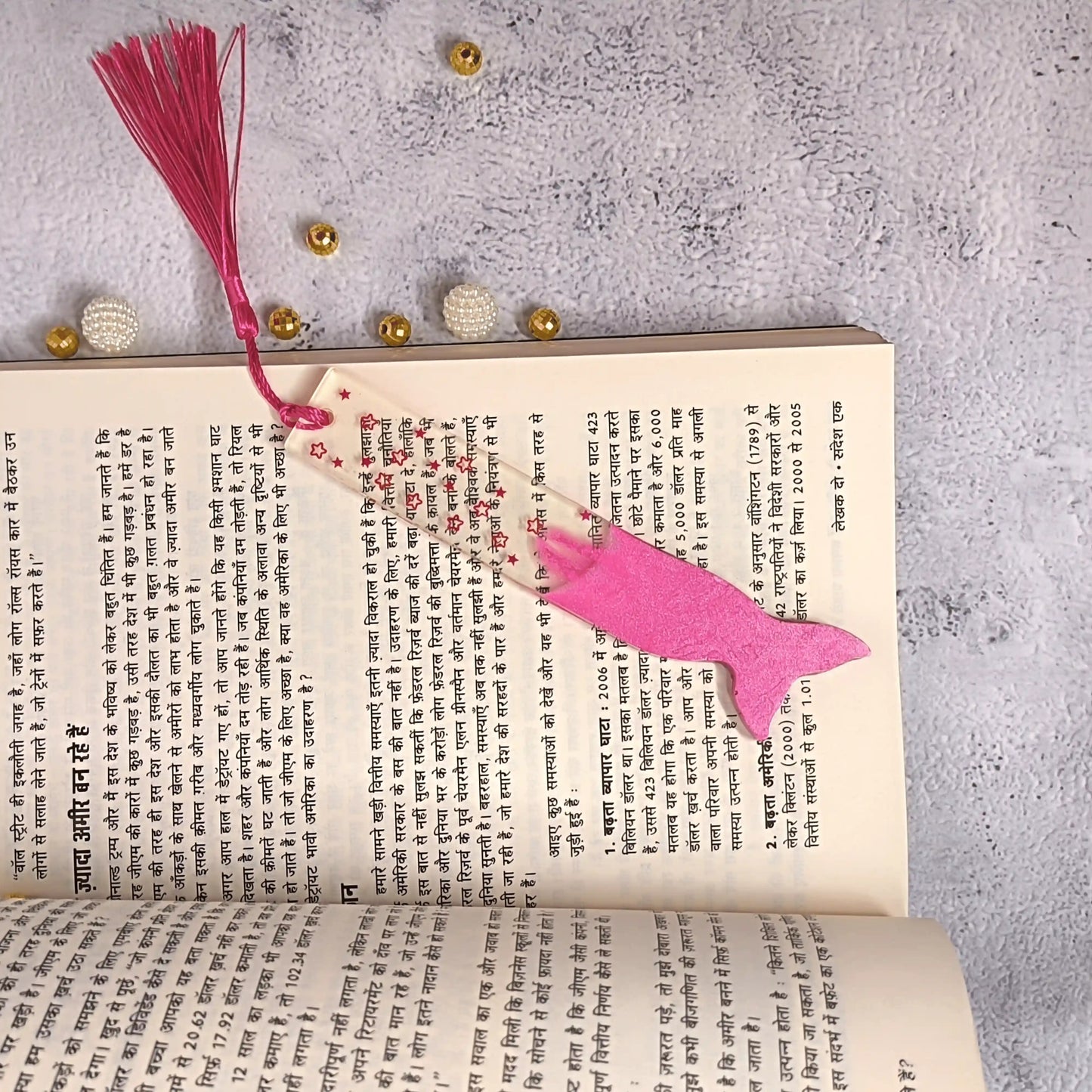Shop Custom Sparkling Pink Glitter resin bookmark