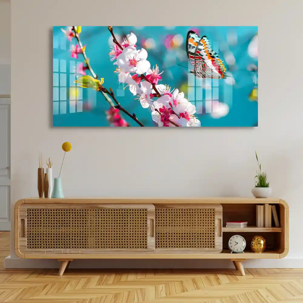Shop Flowers And Butterfly Acrylic Wall Art