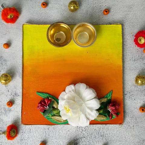 Shop Handpainted resin tilak thali With Flower