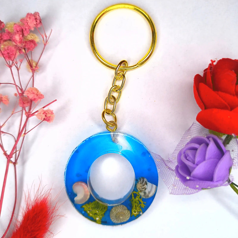 Shop Preserved Flower Resin Keychains With Beautiful Blue Multiple Alphabet Perfect for Couples