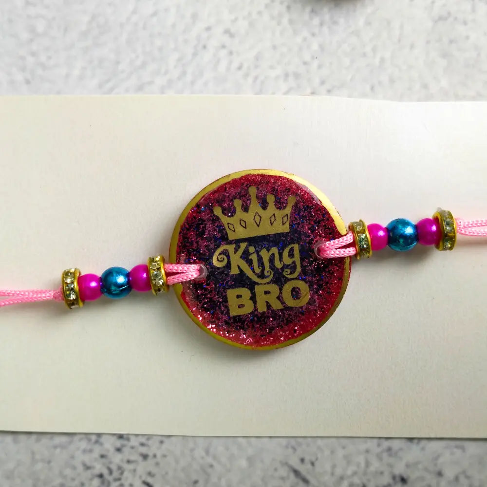 Shop Resin Glitter Couple Rakhi For Bhaiya Bhabhi