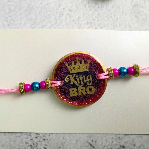 Shop Resin Glitter Couple Rakhi For Bhaiya Bhabhi