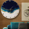 Shop Stylish Dark Blue And White Marble Texture Resin Wall Clock