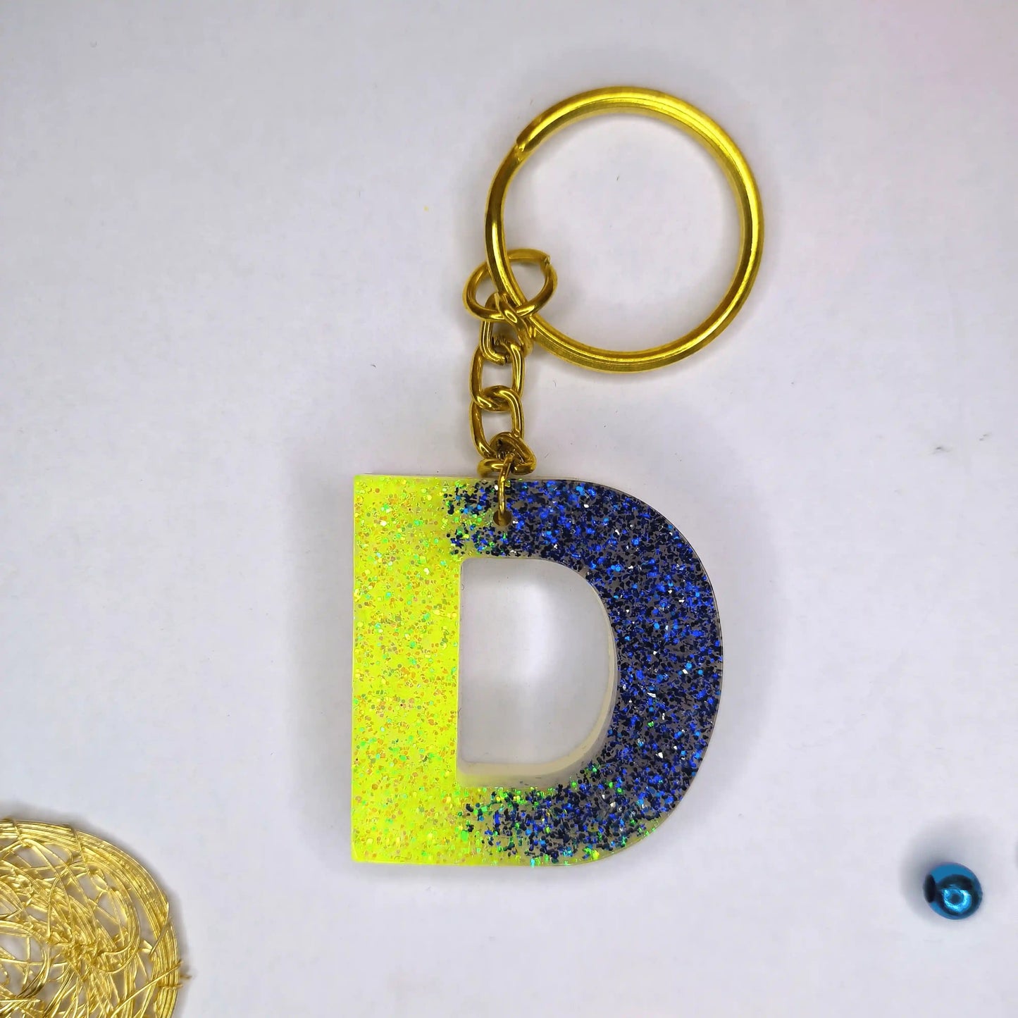 Shop Sustainable resin keychain With Stylish D initials for Sister's Day Celebration