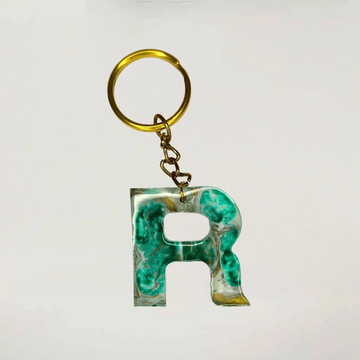 Shop Trendy Geode Resin Keychains with beautiful R initials for Car & Bike