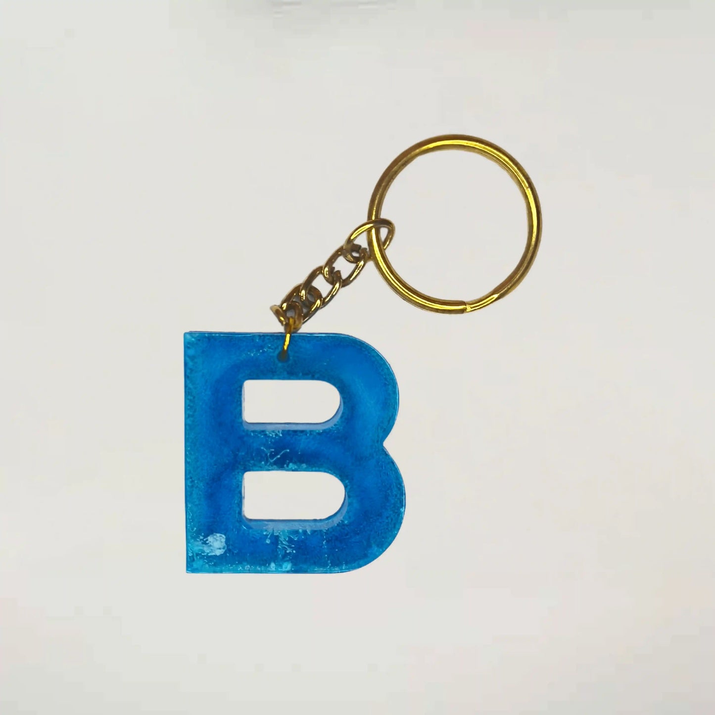Shop Unique blue resin keychain with B Alphabet For Key & Bag Accessories