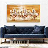 Buy Sunrise White Seven Horses Runing Vastu Canvas Painting For living Room 