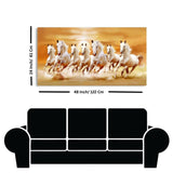 Purchase Sunrise White Seven Horses Runing Vastu Canvas Painting For living Room 