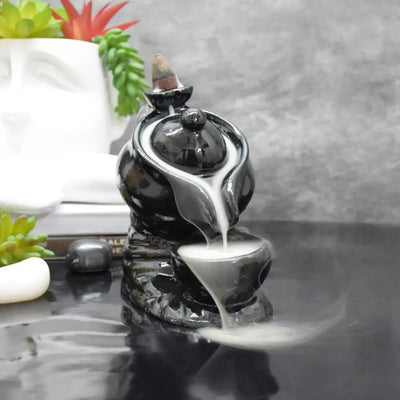 Look Tea Kettle Design Smoke Backflow Cone Incense Holder Decorative Showpiece For  Home Decor, kitchen, office desk, Table Top