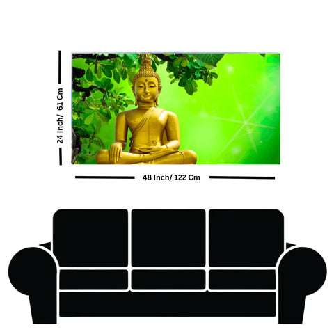 bohemian premium golden buddha spiritual canvas painting for home decor