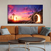 Three Crosses Jesus Devotional Quality Canvas Painting