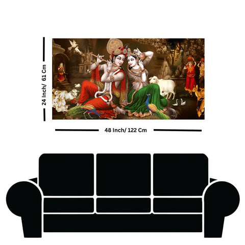 Traditional Lord Radha Krishna canvas art