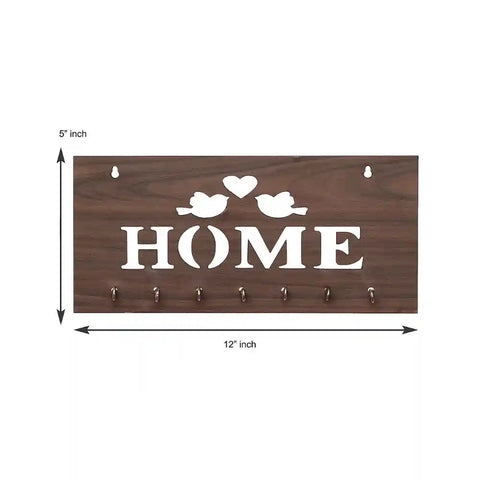 Premium Two Birds Wooden Key Holder for Home and Living Room, Wall and Office Decor (12 x 5 Inches)