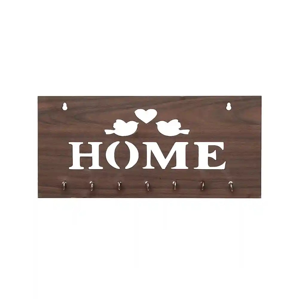 Premium Two Birds Wooden Key Holder for Home and Living Room, Wall and Office Decor (12 x 5 Inches)