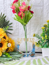 Resin Flowers Plantter with Real Roses with Pearls Flowers Preservation
