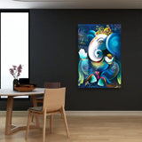Unique Lord Ganesha On Decorative Background Acrylic Prints