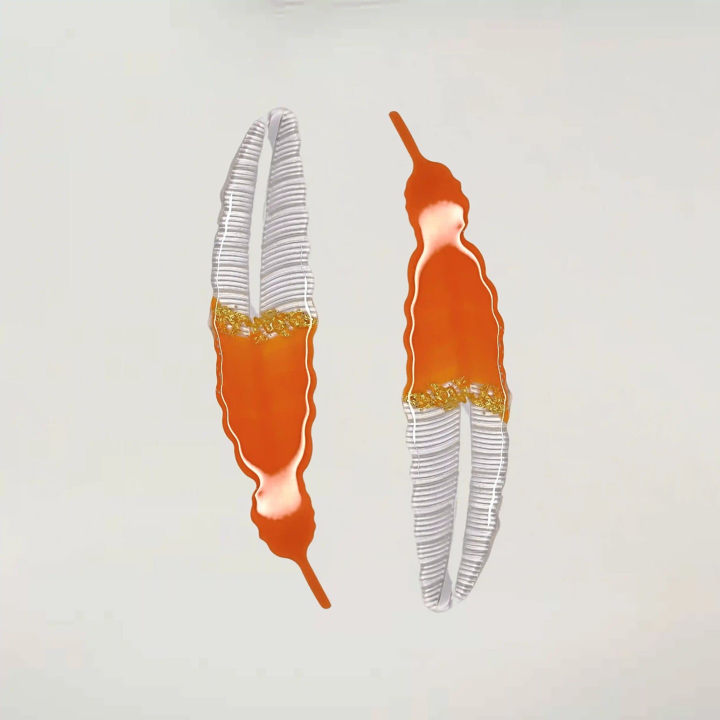 Unique Transparent Orange Leaf Shaped resin bookmarks