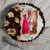 Wedding Garland Preservation Round Photo Frame | Personalized Wedding Details Preservation with Flowers (10 Inch)