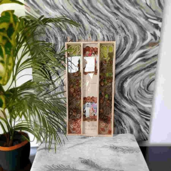 Wedding Varmala and Photos Preservation in Resin Wooden Frame | Rectangle Wedding Couple Photo Frame (12x24 Inch)