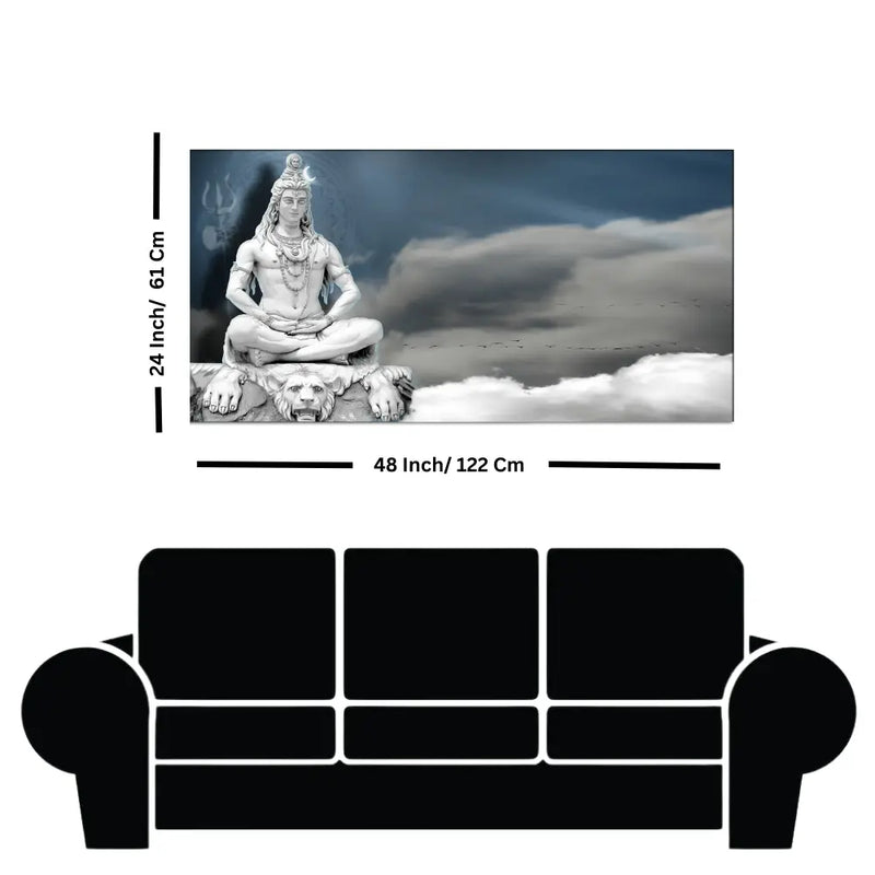 Buy Vintage God Mahadev Meditating Rishikesh canvas painting