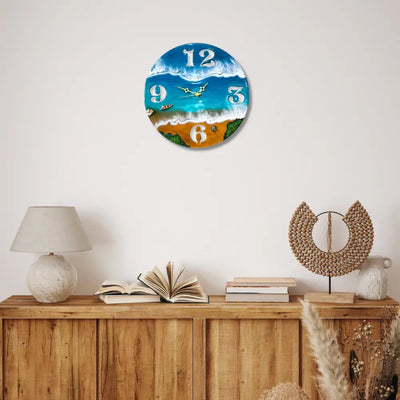Beach-Themed Resin Wall Clock For Living Room