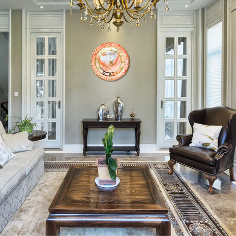 Wall Decoration Of Hall Wall Clock with Marble Effect