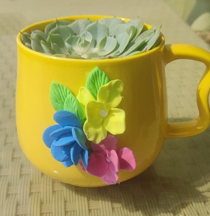 Designer Beautiful Mug Planter For Bulk Gift/ Return Gift