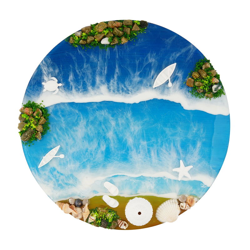 Resin Wall Decor With Ocean Beach Effect For Gallery Wall, Corporate Gift, Decorative Purposes, Tabletop Display