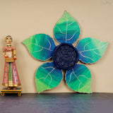 Handcrafted Blue Leaf Wall Art